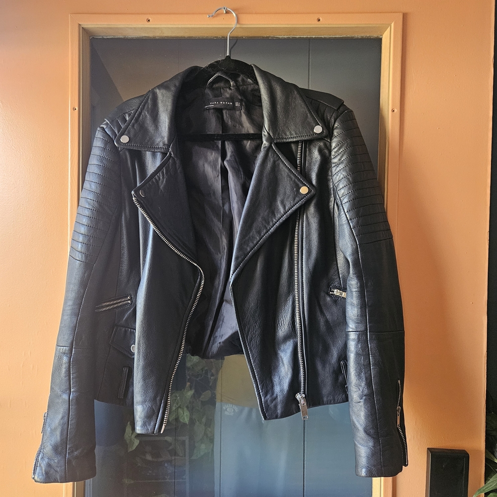 Black Leather Biker Jacket